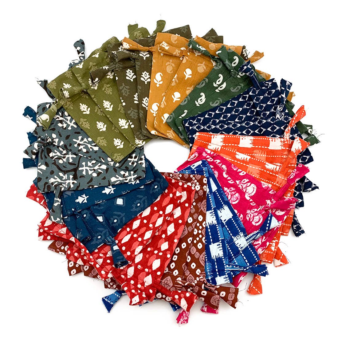 Anju Jewelry - 100% Cotton Drawstring Pouches - Set of 12