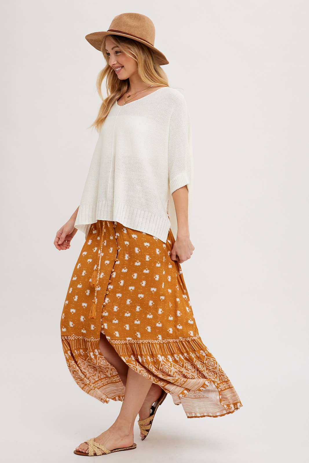 Bluivy - BOHO PRINT MAXI SKIRT