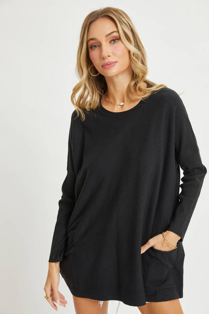 Sweet Lovely by Jen - OVERSIZE/LOOSE FIT ROUND NECK KNIT TOP