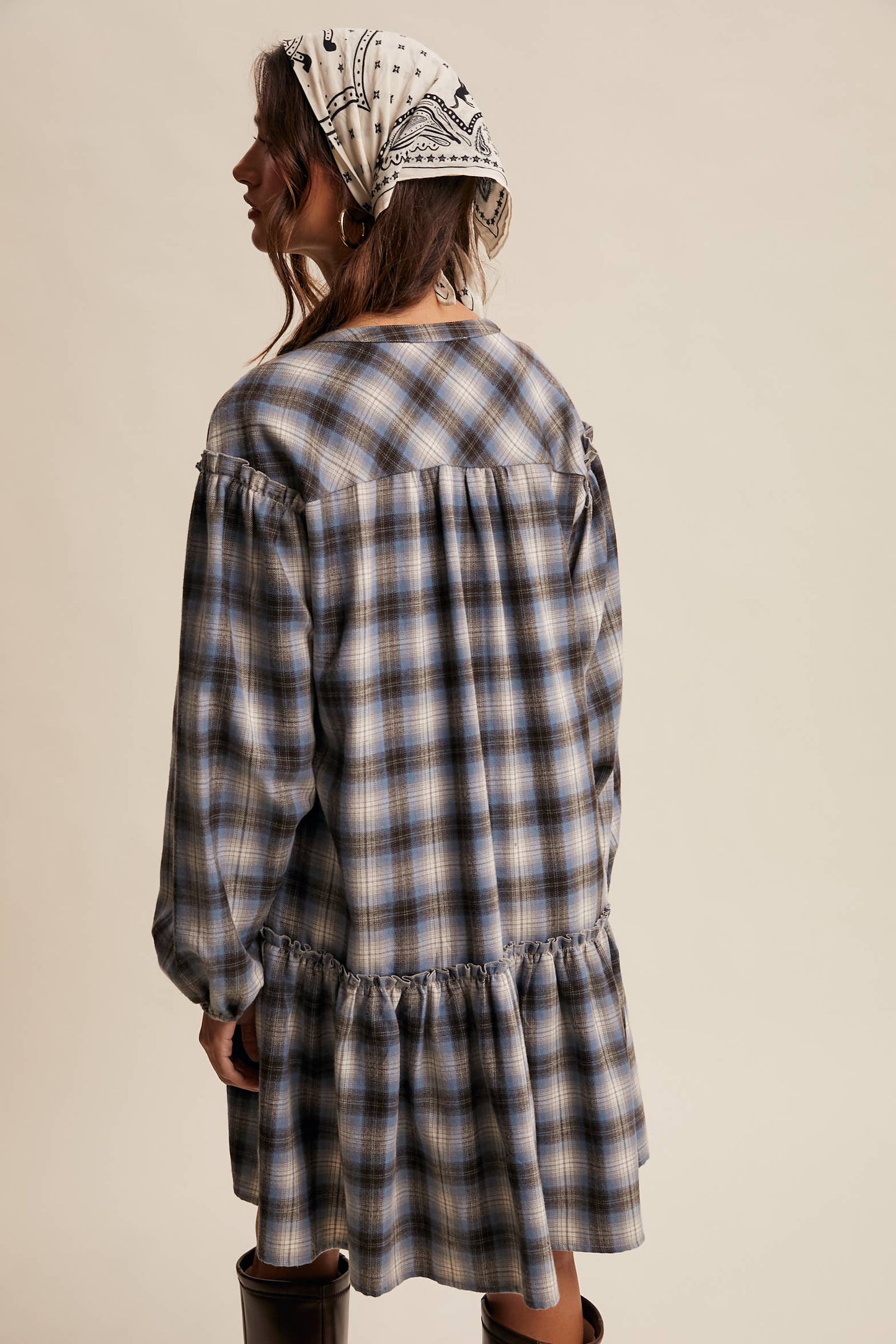 Listicle - Plaid Drop-Waist Mini Dress