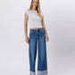 Lovervet by VERVET - HIGH RISE CUFFED WIDE JEANS LV1592
