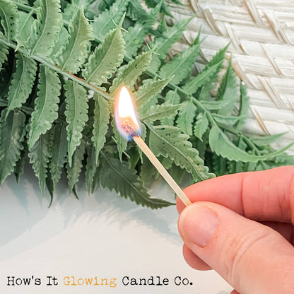 How's It Glowing Candle Co. - Apothecary Vial Safety Matches & Striker | Glass w Cork Lid