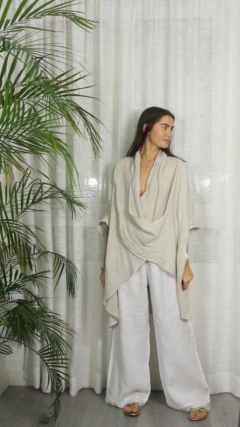 Linen & More - REF 83591 OVERSIZE BLOUSE 100% LINEN