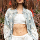 Pol Clothing - Oversize distressed crochet patch denim shacket