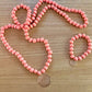 Nellie Pratt Artisan Jewelry - Charmed Life- wood shell beachy boho stretch bracelet: Light Pink