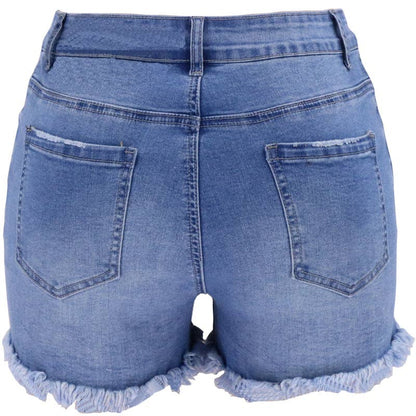 Lovesoft - Women's High-rise Ripped Stretch Summer Denim Shorts
