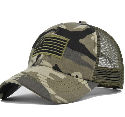 UNISHE - Camo USA Flag 4th of july Trucker Hats DX032