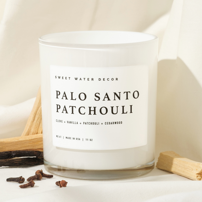 Sweet Water Decor - Palo Santo Patchouli 11 oz Soy Candle - Home Decor & Gifts