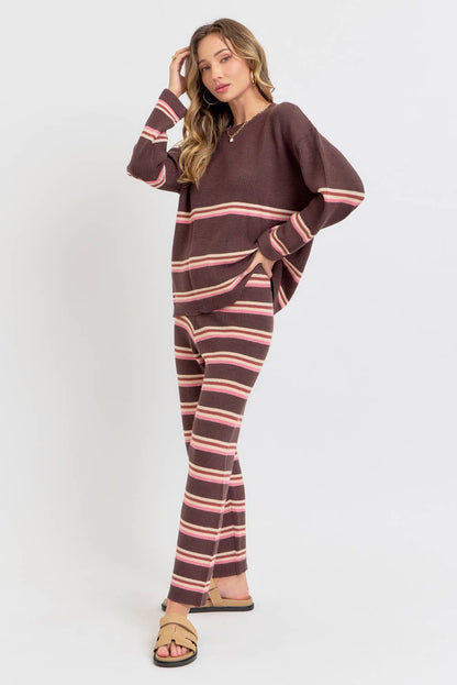 Sweet Lovely by Jen - KNIT STRIPED PULL-ON-PANTS
