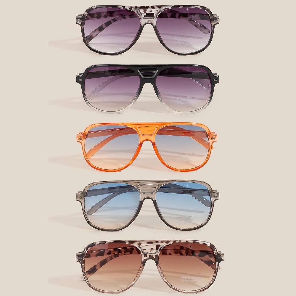 Anarchy Street - Vintage Style Gradient Aviator Sunglasses Set