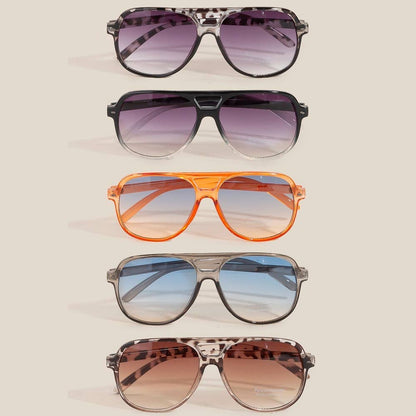 Anarchy Street - Vintage Style Gradient Aviator Sunglasses Set