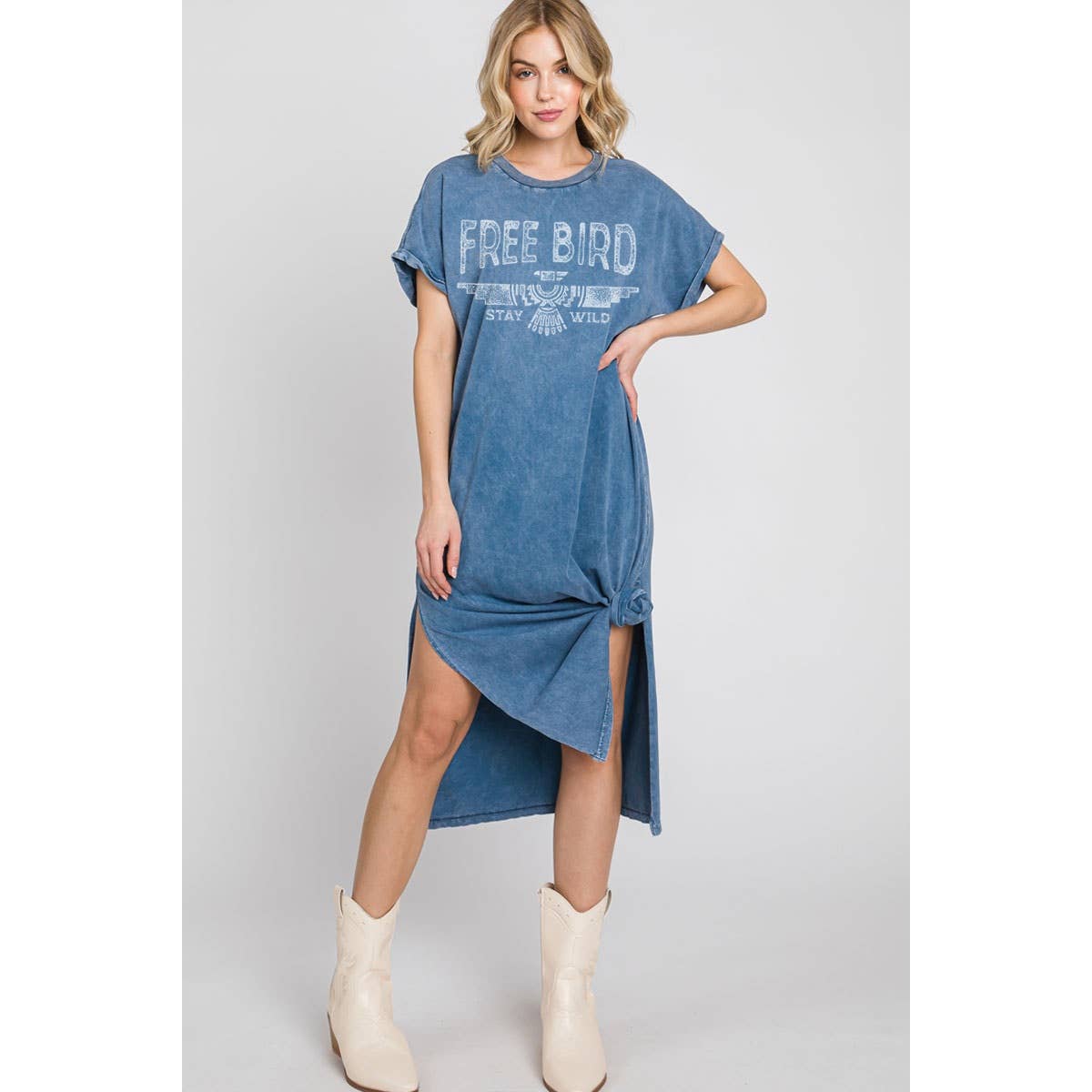 HRTandLUV - FREE BIRD MINERAL GRAPHIC DRESS: Mineral Black / L
