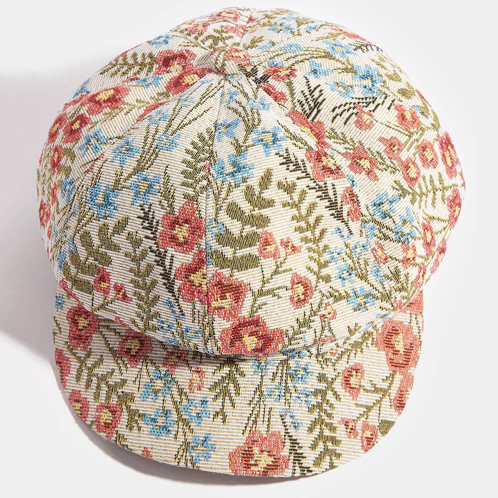 Anarchy Street - Floral Tapestry Newsboy Cabbie Hat