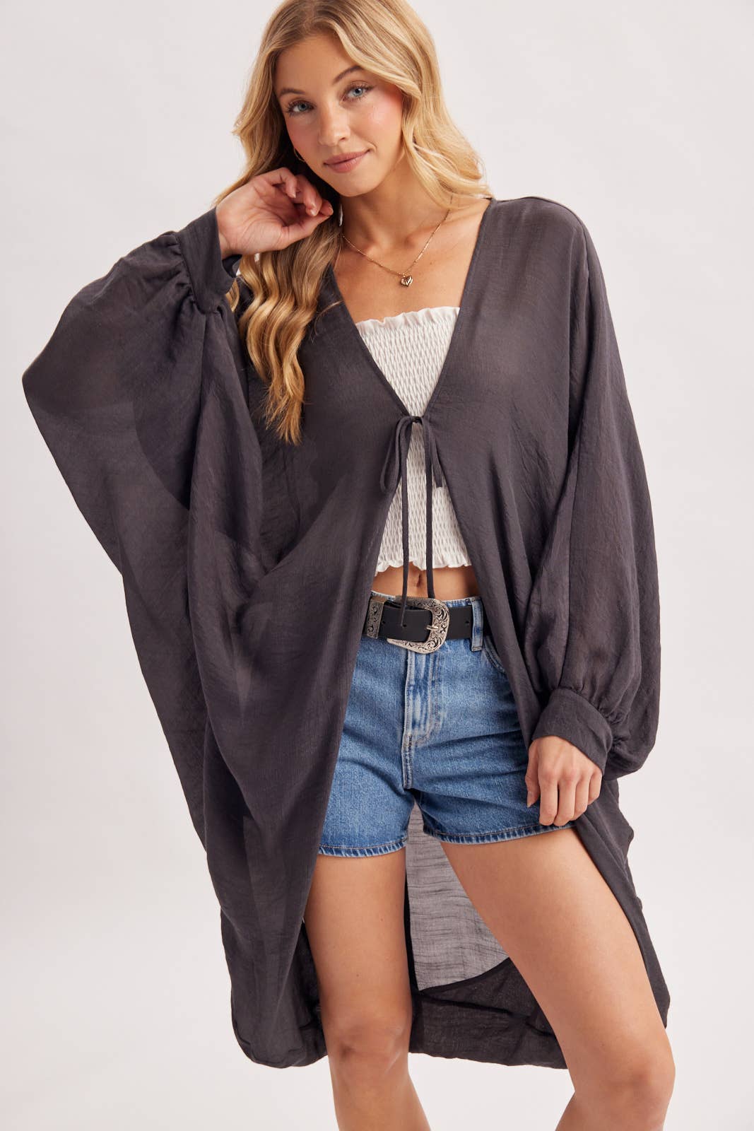 Bluivy - BOHO OPEN FRONT KIMONO CARDIGAN