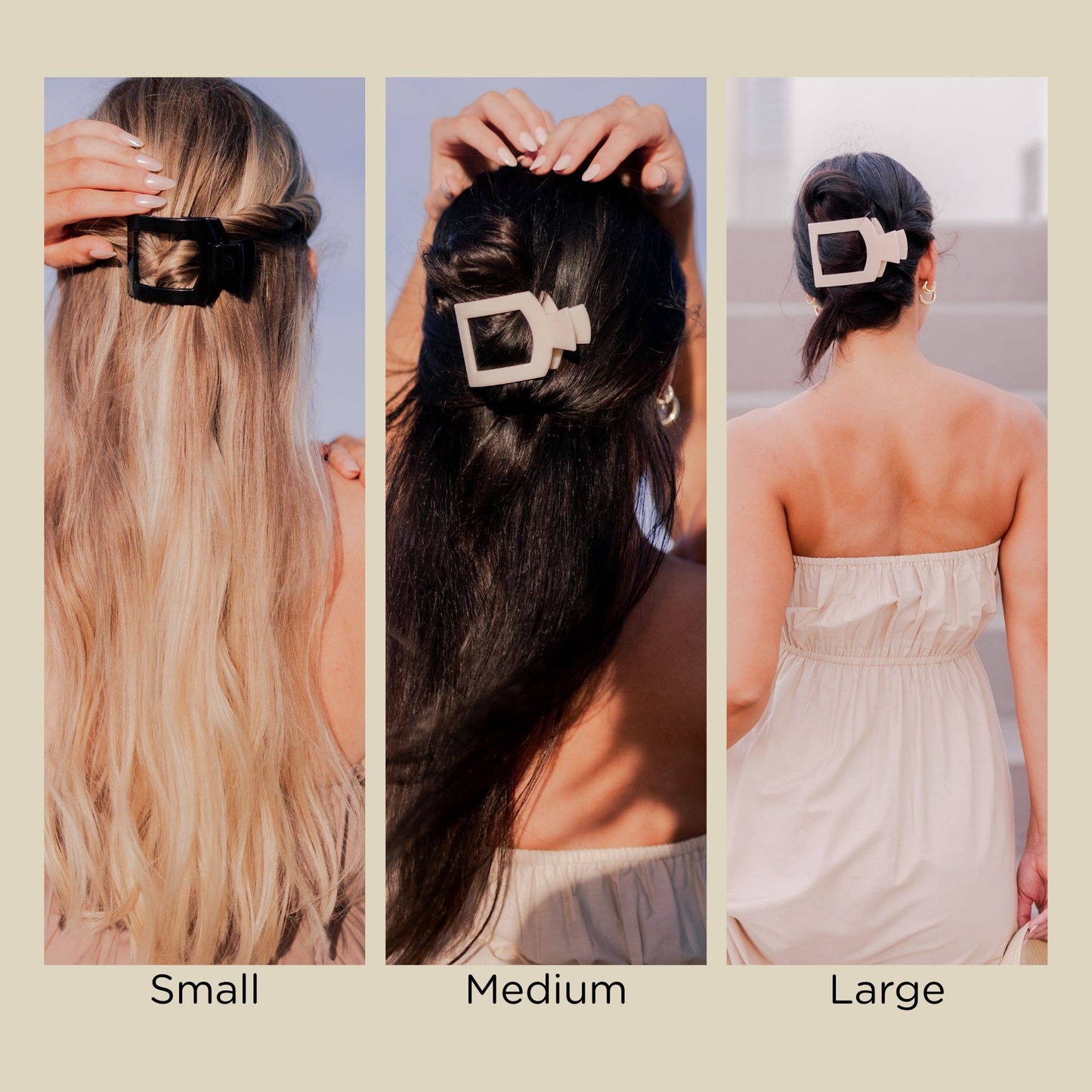 TELETIES - Square Flat Hair Clip | Large | Tortoise