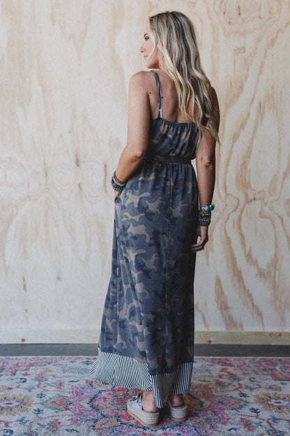 Three Bird Nest - Cadet Camo Print Dress - Olive Moss