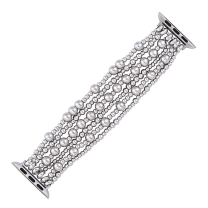 Cape Diablo - Platinum Demure Stretch Apple Watch Strap