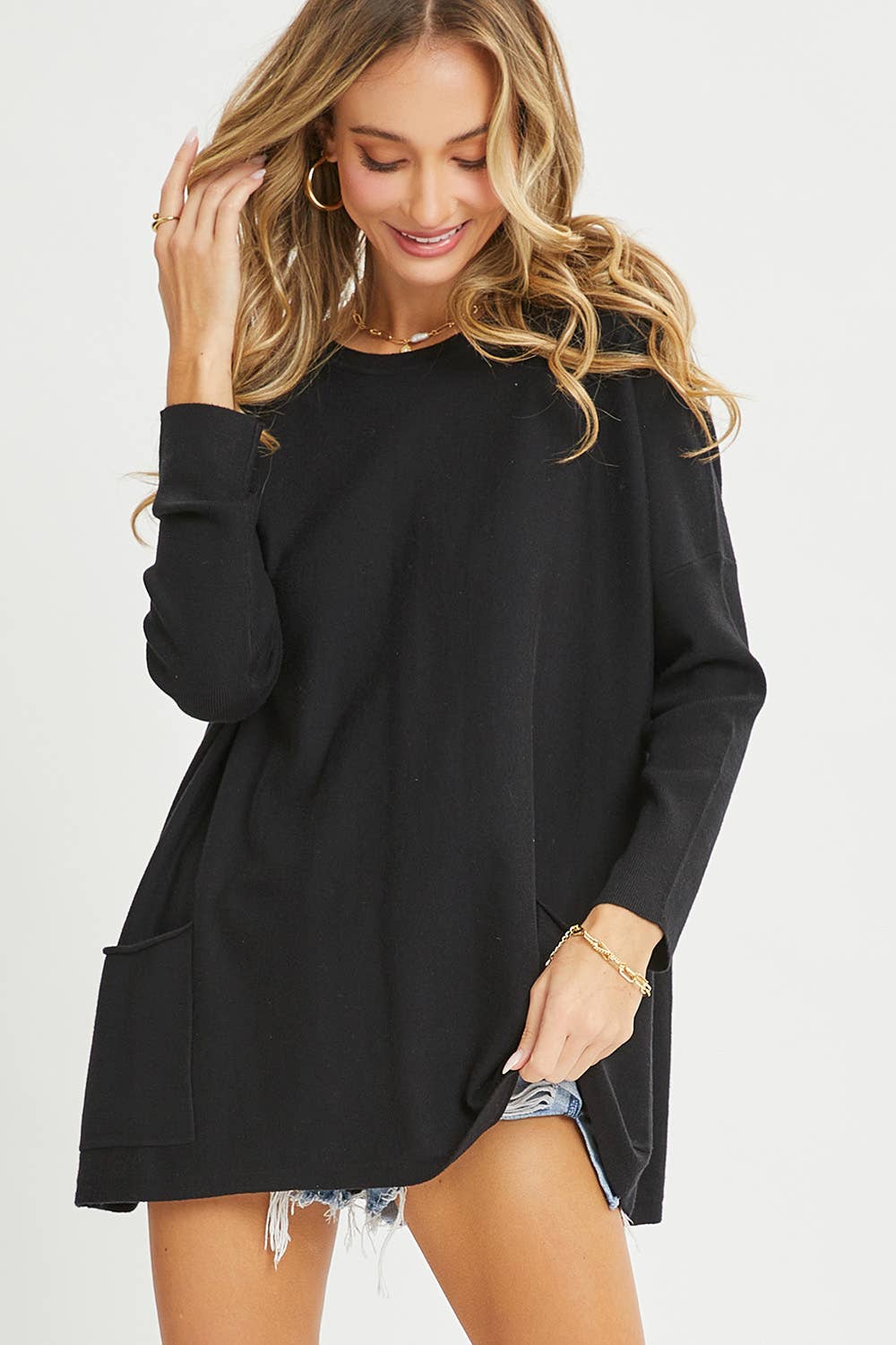 Sweet Lovely by Jen - OVERSIZE/LOOSE FIT ROUND NECK KNIT TOP
