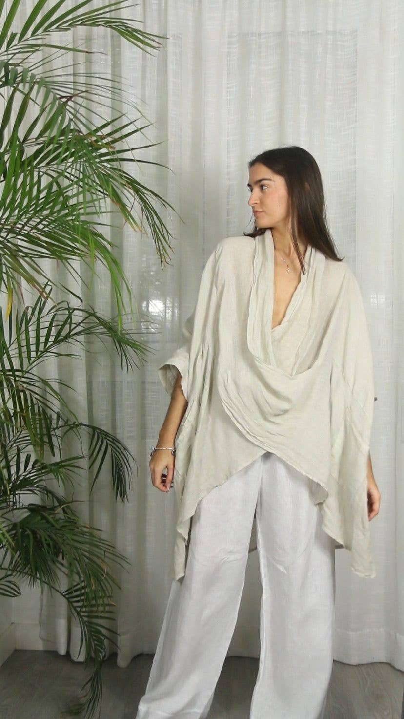 Linen & More - REF 83591 OVERSIZE BLOUSE 100% LINEN