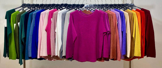 LOOWIE - C812 Italian One Size Soft Round Knit Sweater LOOWIE
