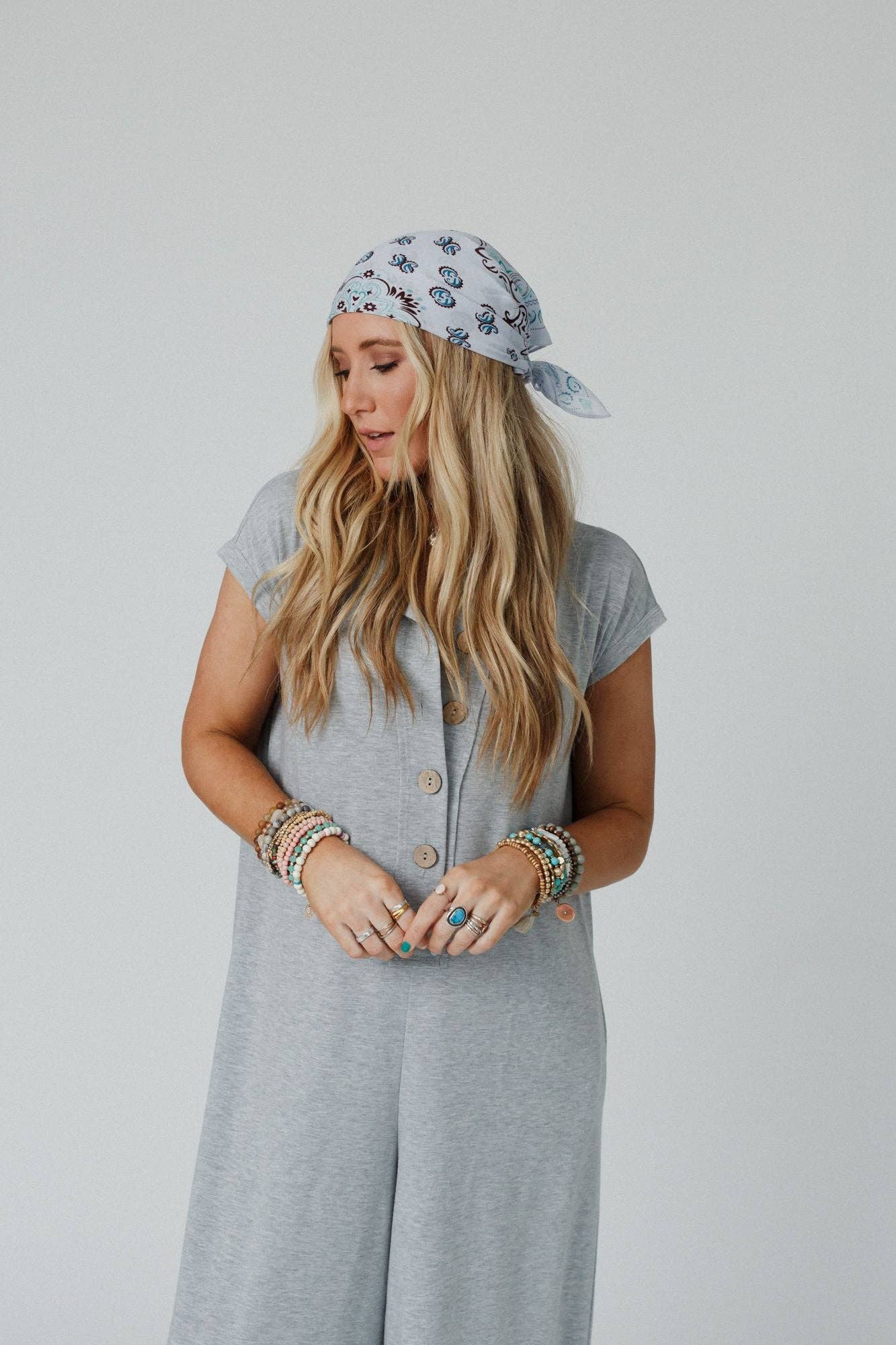 Love Full Paisley Bandana- Blue