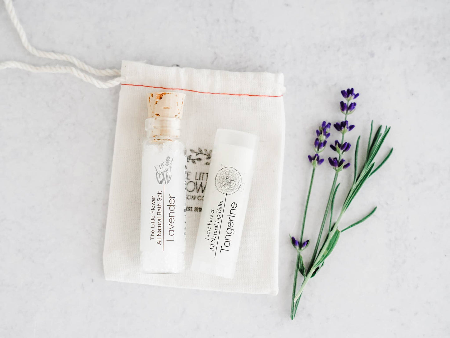 The Little Flower Soap Co - Mini Spa Gift Set with Bath Salt Vial