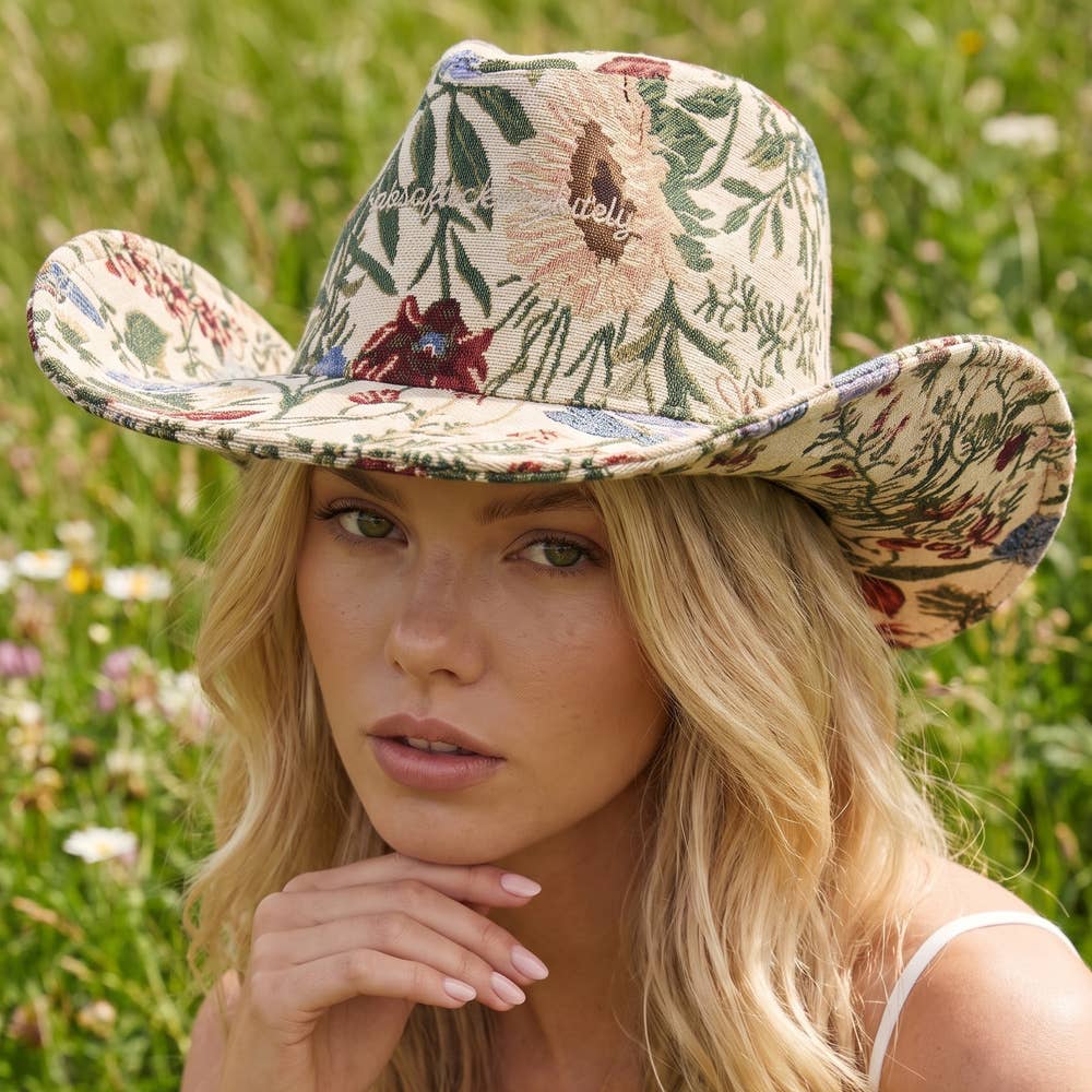 Anarchy Street - Absofuckinglutely Script Floral Cowboy Hat