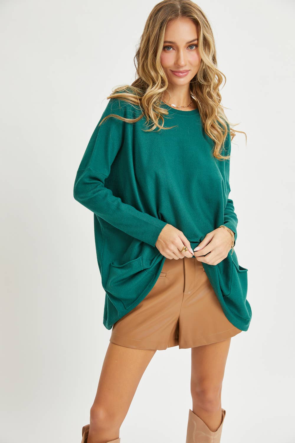 Sweet Lovely by Jen - OVERSIZE/LOOSE FIT ROUND NECK KNIT TOP