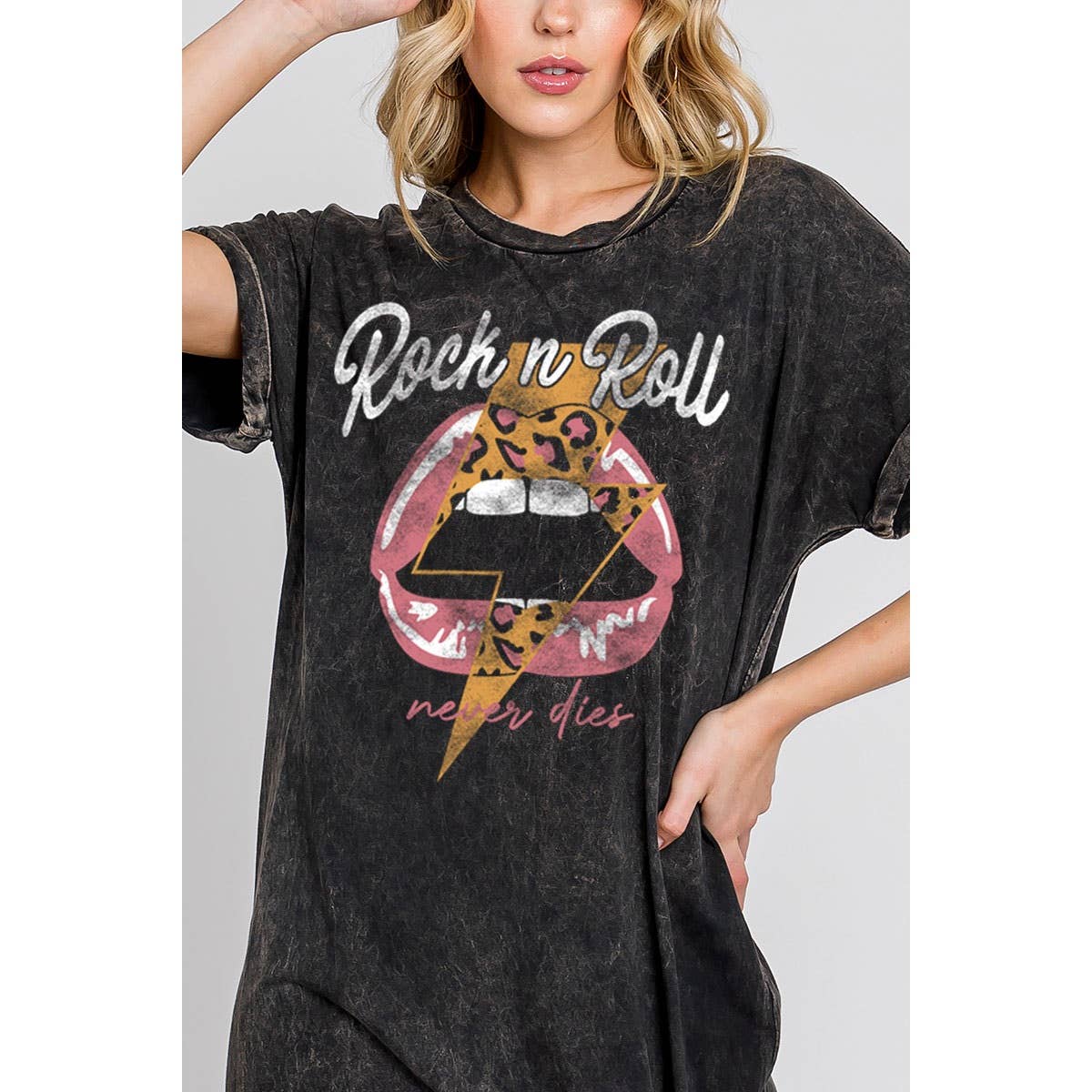 HRTandLUV - ROCK AND ROLL NEVER DIES MINERAL GRAPHIC DRESS