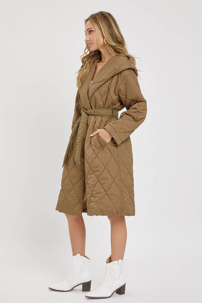 Sweet Lovely by Jen - QUILTED PUFFER COAT/JACKETDIAMOND QUILTED