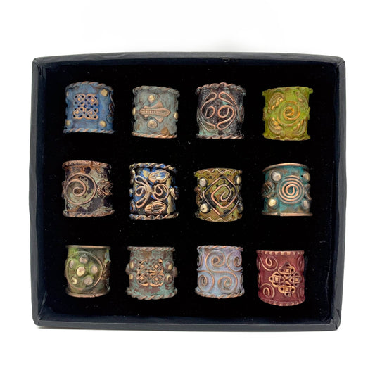 Anju Jewelry - Vintage Copper Patina Rings - 12 in Box