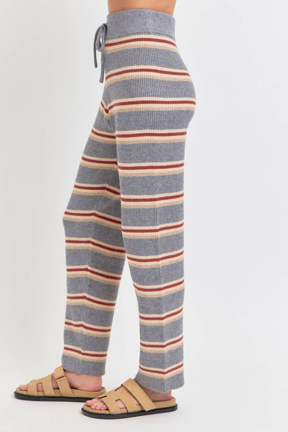 Sweet Lovely by Jen - KNIT STRIPED PULL-ON-PANTS