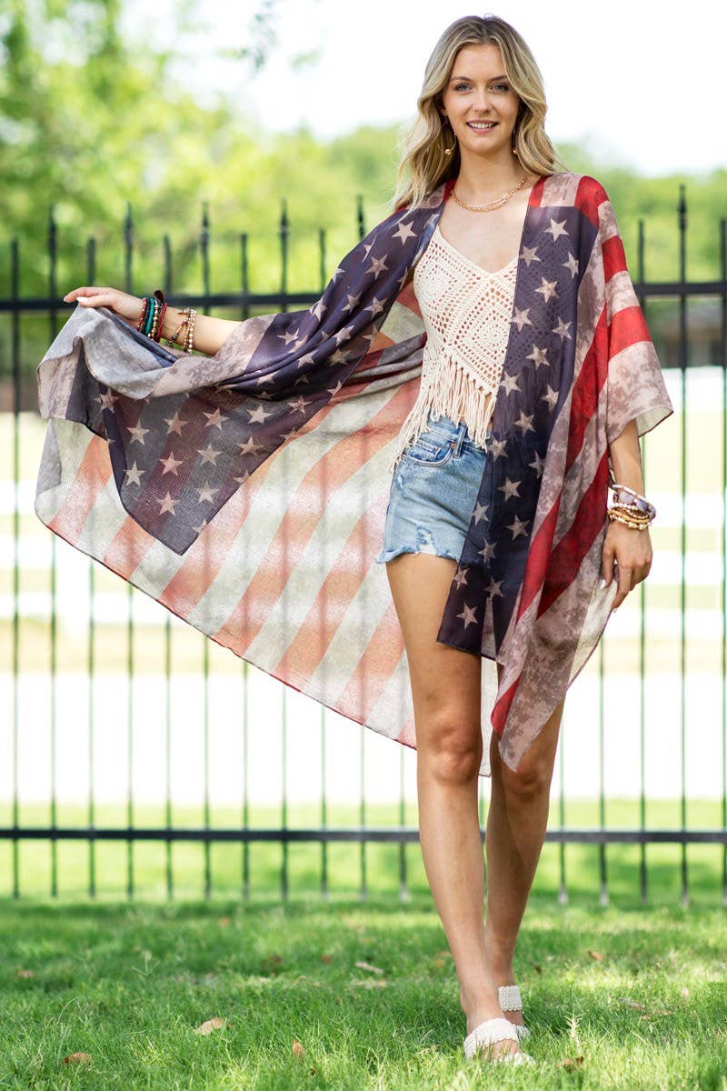 Urbanista - Vintage Stars & Stripes Kimono