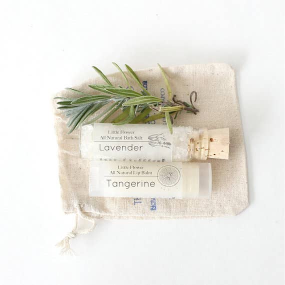 The Little Flower Soap Co - Mini Spa Gift Set with Bath Salt Vial