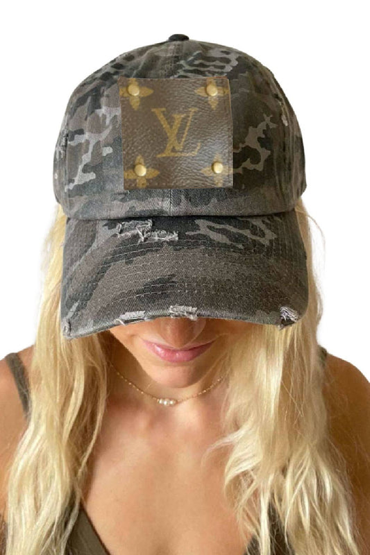 Embellish Your Life - LV Up-Cycled  Black Camo Cap Rivets Only