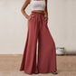 Smocked paperbag wide leg pants