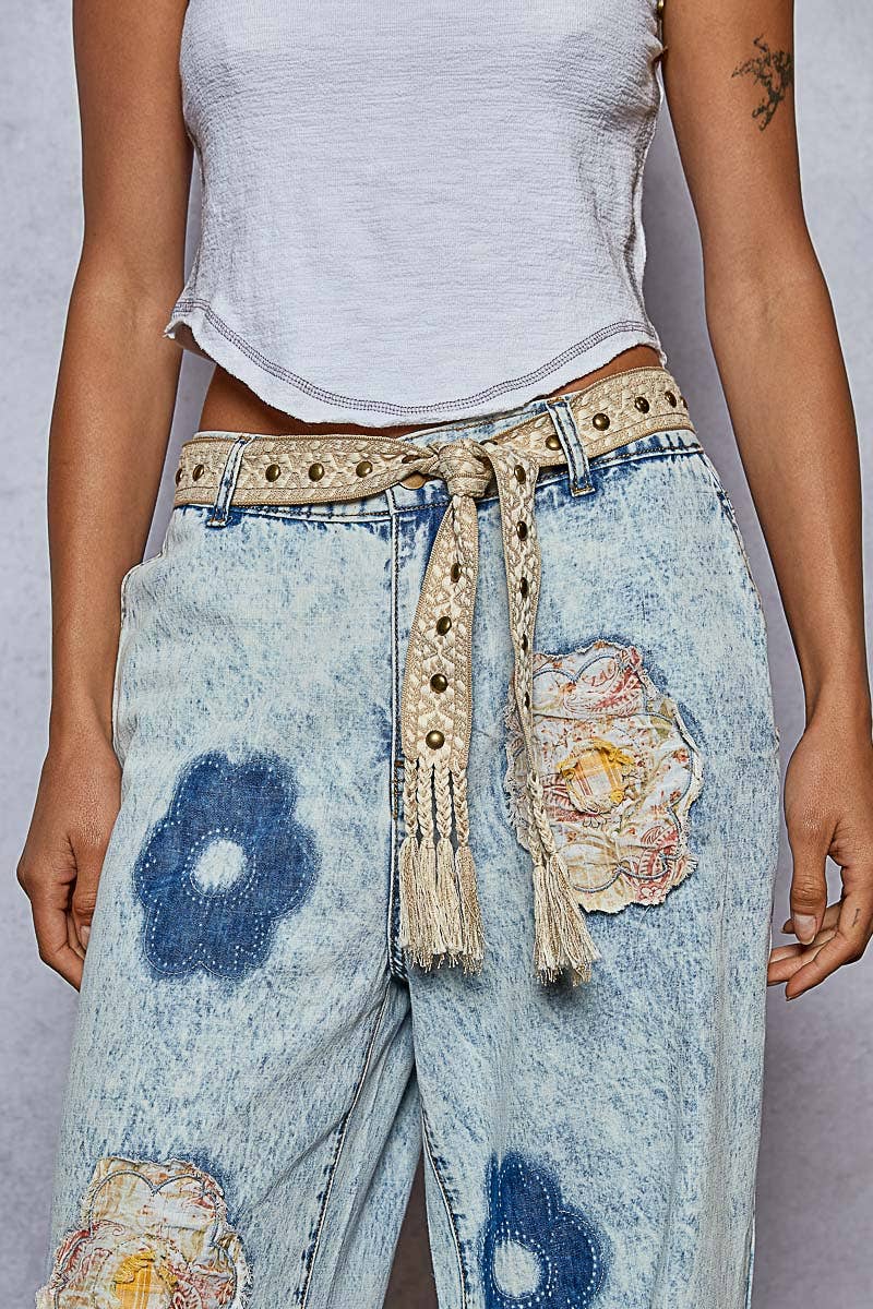 Pol Clothing - Boho edge studded tassel waist BELT163