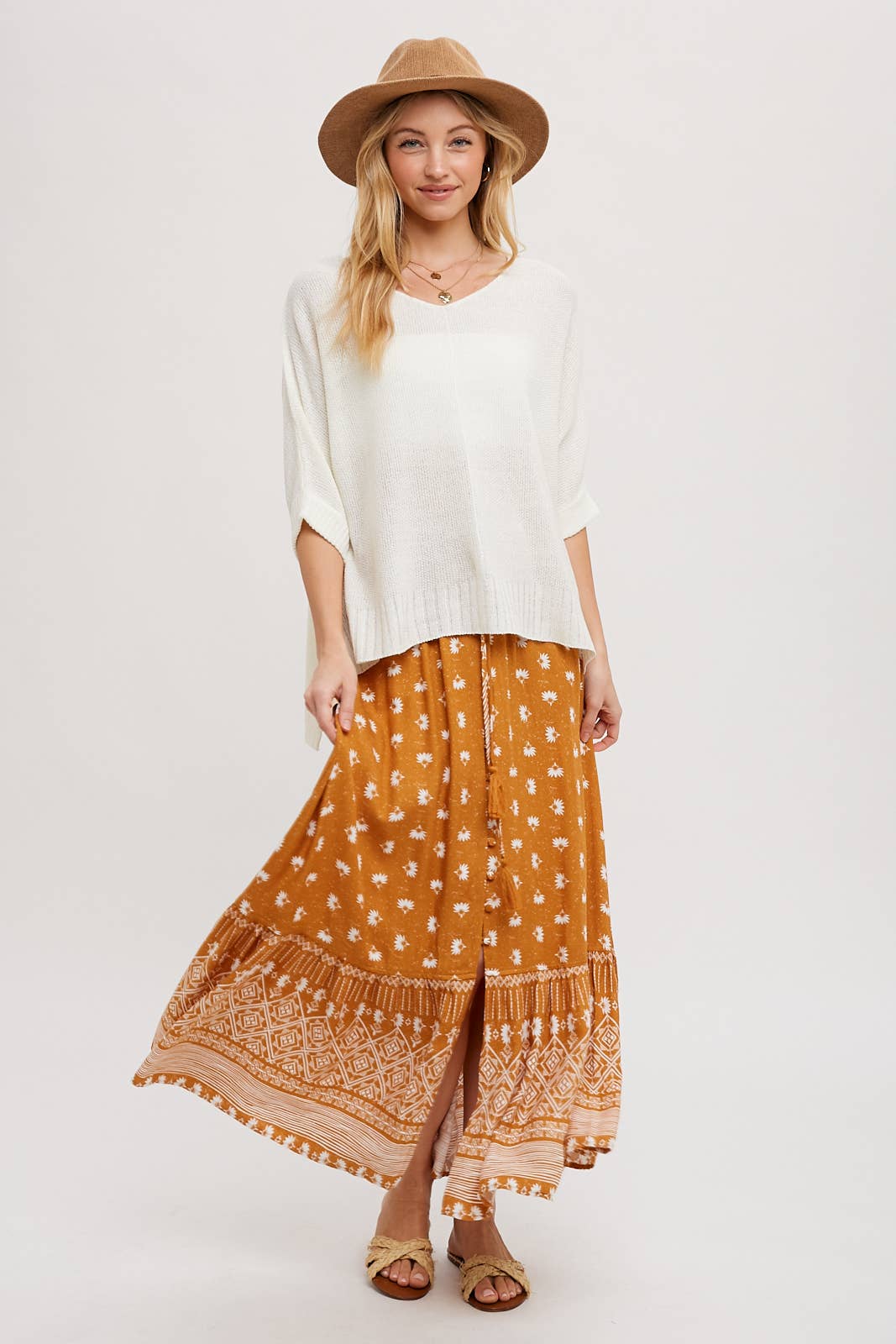 Bluivy - BOHO PRINT MAXI SKIRT