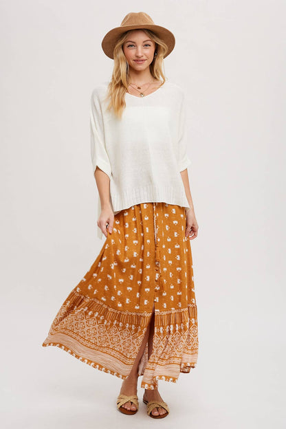 Bluivy - BOHO PRINT MAXI SKIRT