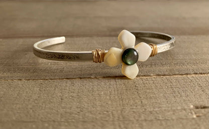 Nellie Pratt Artisan Jewelry - That's Darling- shell silver cuff bracelet