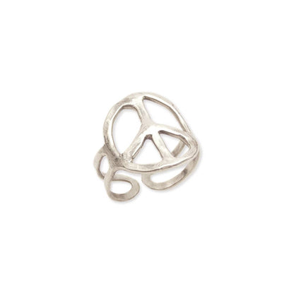 ZAD - Woodstock Vibes Silver Peace Sign Ring