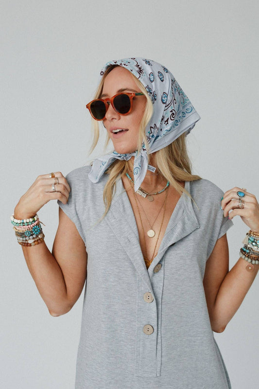 Love Full Paisley Bandana- Blue