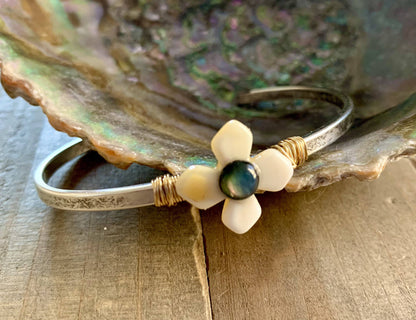 Nellie Pratt Artisan Jewelry - That's Darling- shell silver cuff bracelet